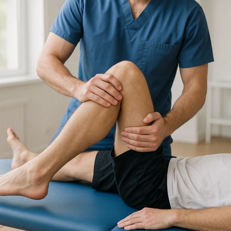 Physiotherapy knee treatment session at NatalePhysio